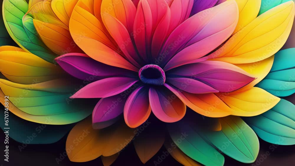 Poster closeup a handdrawn mandala with vibrant colors and intricate patterns, representing the infinite be