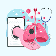 Lung Health Management App. Online Appointment Scheduling and E-Sick Leave.