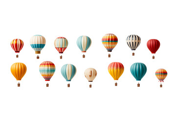 Exploring Hot Air Balloon Isolated on transparent background