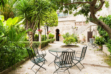 Arab Baths karden court entrance, Palma de Mallorca. © Stockphototrends