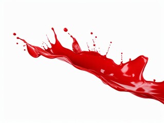 red paint splash on white background