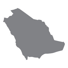 Saudi Arabia map. Map of Saudi Arabia in high details on grey color