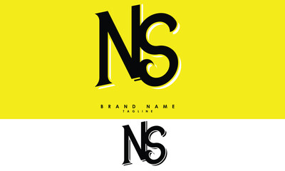 NS Alphabet letters Initials Monogram logo SN, N and S