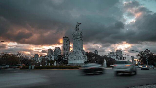 Timelapse Monumento a los espa&ntilde;oles, Buenos Aires, Argentina.