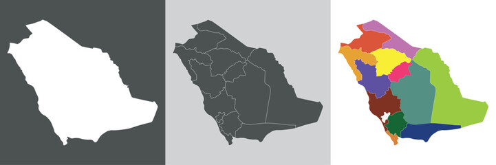 Saudi Arabia map. Map of Saudi Arabia in set