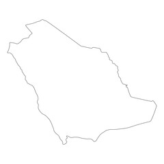 Saudi Arabia map. Map of Saudi Arabia in high details on white color