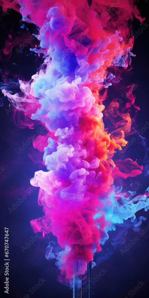 Poster A vibrant cloud of smoke fills the air, creating a visually striking scene. Perfect for adding a touch of color and intrigue to any project or design.