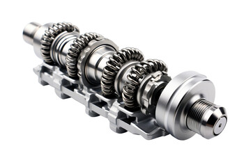 Mechanical Precision Camshaft Isolated on transparent background
