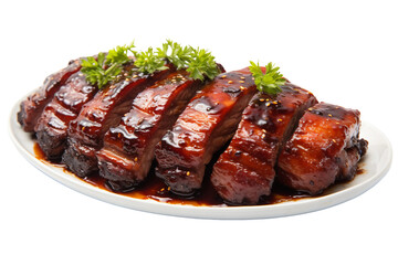 Char Siu Culinary Art Isolated on transparent background