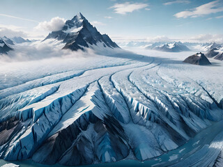 Aerial View of a Majestic Glacier Landscape. generative AI