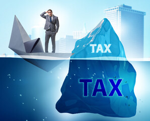 Debt and loan concept with hidden iceberg