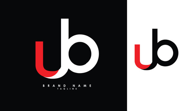 UB Alphabet letters Initials Monogram logo BU, U and B