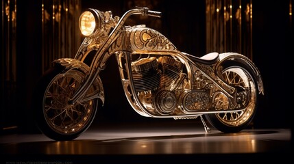 Get lost in the intricate beauty of a high-end bike's lighting, a symbol of grandeur