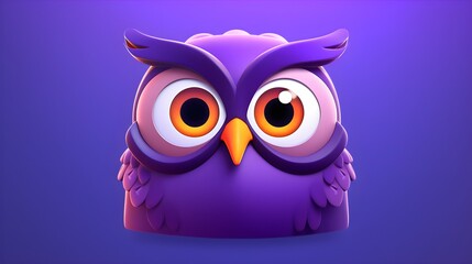 Obraz premium Cute Owl Portrait Wallpaper with Soft Gradient Background