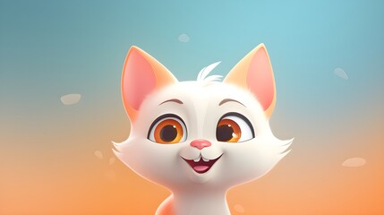 Fototapeta premium Adorable Kitten Portrait Wallpaper with Soft Gradient Background