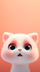 Fototapeta premium Adorable Kitten Portrait Wallpaper with Soft Gradient Background