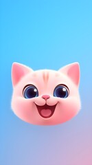 Obraz premium Adorable Kitten Portrait Wallpaper with Soft Gradient Background