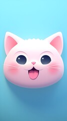 Fototapeta premium Adorable Kitten Portrait Wallpaper with Soft Gradient Background