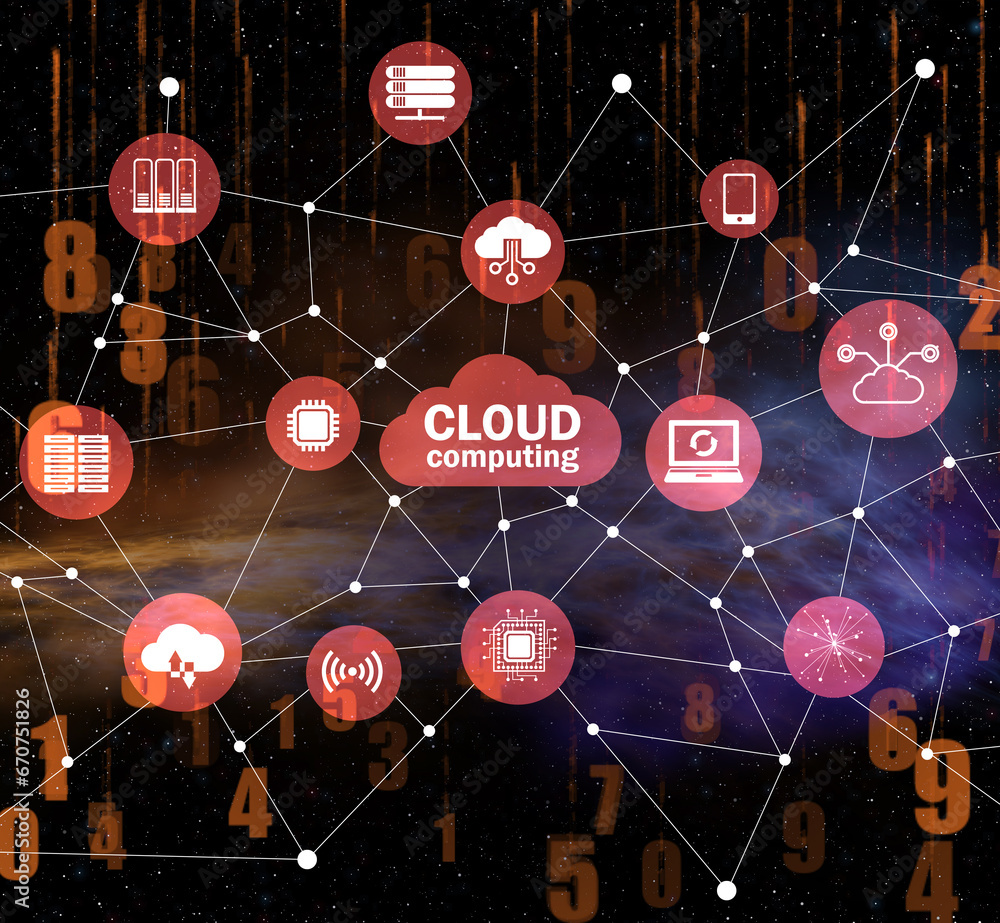 Aufkleber cloud computing concept - 3d rendering