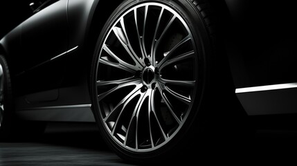 The sumptuous tire of a premium car, a testament to precision and meticulous attention to detail