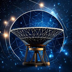satellite dish in the night sky