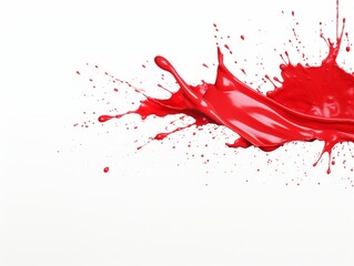 red paint splash on white background