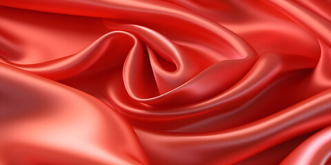 Obraz premium Satin fabric texture, red color, background