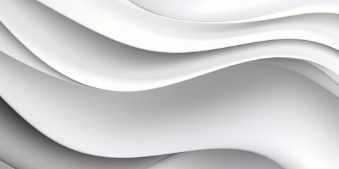 White abstract background waves of liquid or textile fabric silk. New technology minimal graphic design.