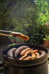 Chorizos bbq al barril con cilindro peruano en colombia.