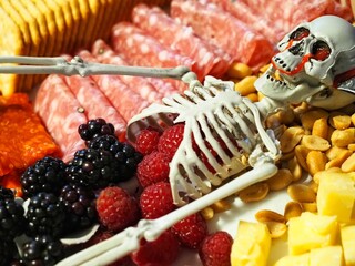Creative food idea with spooky Skeleton 