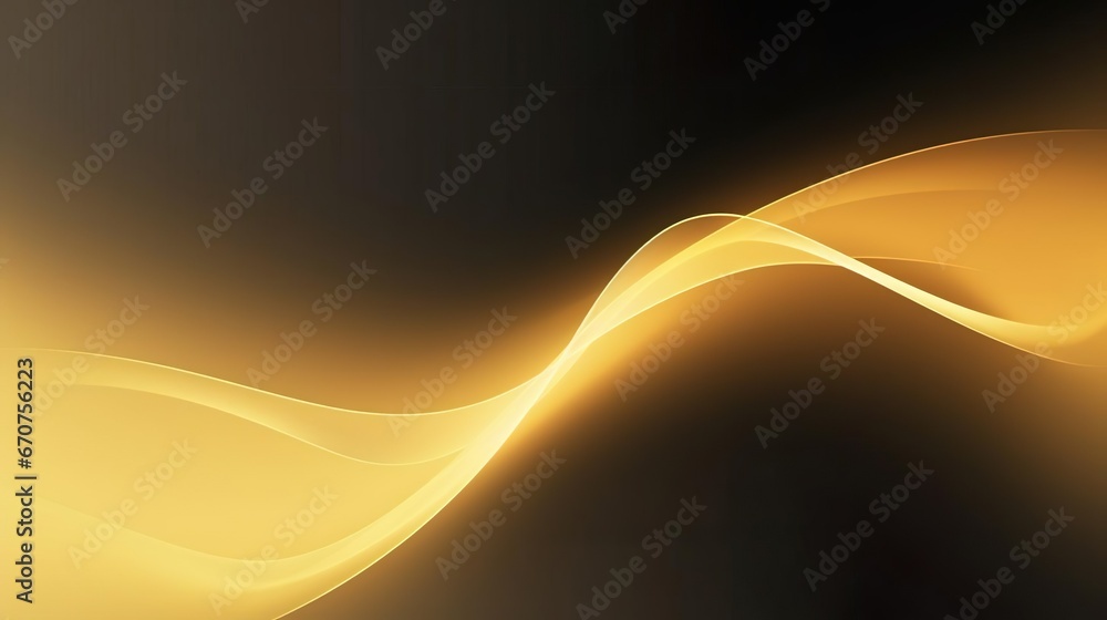 Poster abstract vector wavy lines flowing smooth curve gold