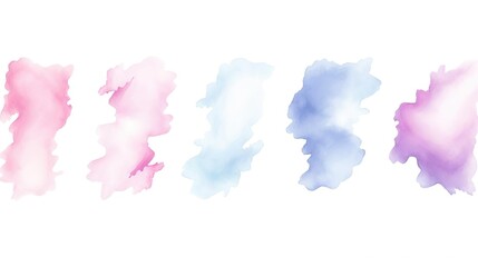 Obraz premium Abstract pattern of watercolor clouds on white backg