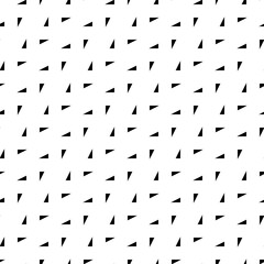 Triangular blocks wallpaper. Repeated black geometrical figures on white background. Seamless surface pattern design with polygons. Mosaic motif. Digital paper for page fills, web designing. Vector