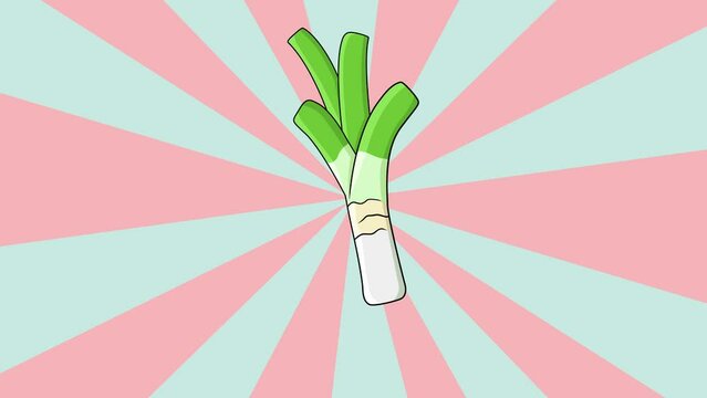 animated leek icon with a rotating background
