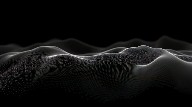 Abstract white particle background Flow wave with