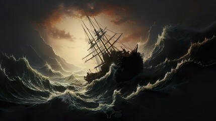 shipwreck at sea