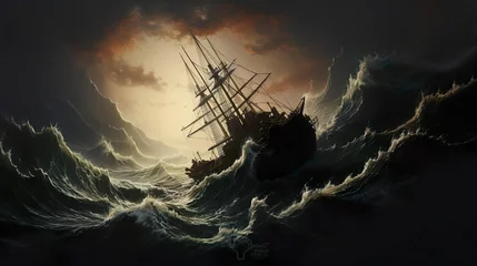 Meubelstickers shipwreck at sea © Jodie