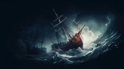 shipwreck at sea