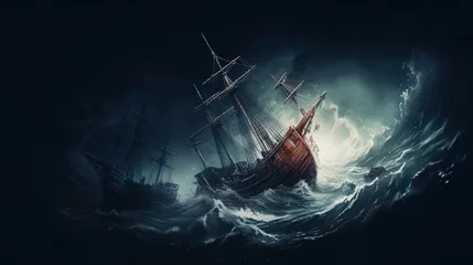 Rolgordijnen shipwreck at sea © Jodie