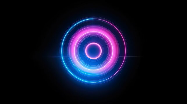 Abstract circle line pattern spin blue pink light is