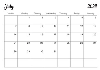 2024 Monthly Planner Layout