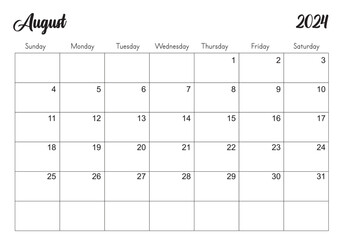 2024 Monthly Planner Layout