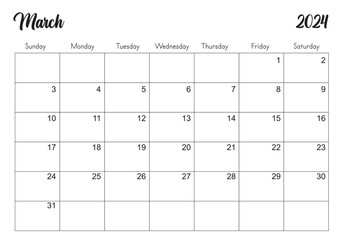 2024 Monthly Planner Layout