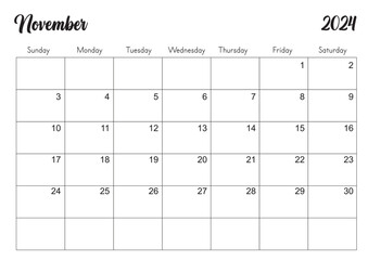 2024 Monthly Planner Layout