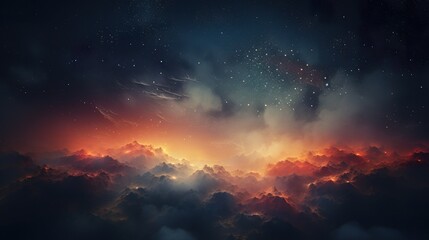 space with stars and nebulas and colorful clouds wallpaper, multicolored vibrant cosmic background