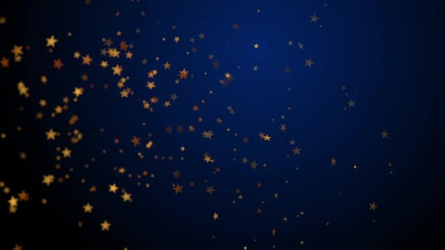 Dark blue abstract background with golden stars. Seamless looping retro motion design. Video animation Ultra HD 4K 3840x2160