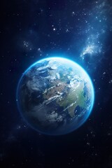 Naklejka na ściany i meble planet Earth globe, view from open space