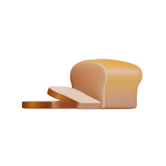 3d white bread icon from hello autumn elements collection
