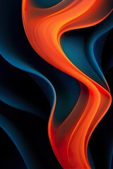 abstract orange and dark blue wave background, swirl and wavy soft pattern, creative dynamic and elegant design