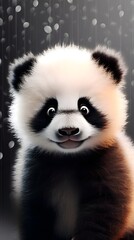 Fototapeta premium Cute Panda Portrait Wallpaper